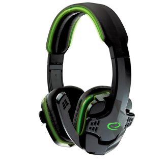   Esperanza Raven Gamer mikrofonos fejhallgató, sztereó, fekete-zöl