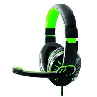   Esperanza Crow Gamer mikrofonos fejhallgató, sztereó, fekete-zöld