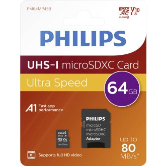   Philips Micro SDHC Memóriakártya 64GB Class 10 UHS-I U1 Adapter