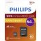 Philips Micro SDHC Memóriakártya 64GB Class 10 UHS-I U1 Adapter
