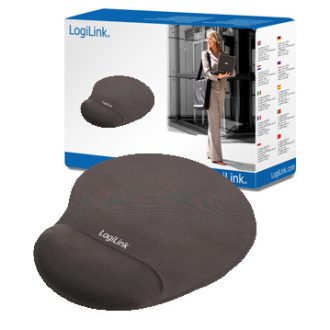 LogiLink Egérpad, géles csuklótámasszal, fekete