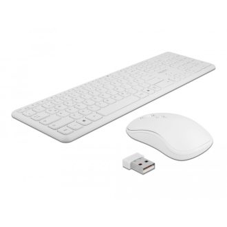   Delock NÉMET Vezetékmentes USB klaviatúra és egér szett 2,4 GHz, fehér