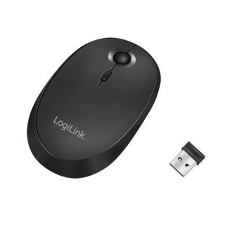   Logilink Vezeték nélküli és Bluetooth kettős egér, 2,4 GHz, 800/1200/1600 dpi, fekete
