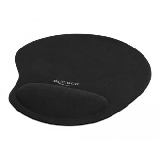   Delock Ergonómikus egérpad géles csuklótámasszal fekete 230 x 202 x 24 mm