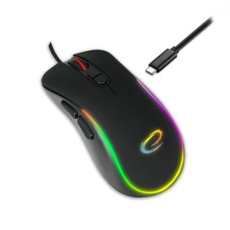   Esperanza Hesperis USB Type-C vezetékes 7D Gamer egér, RGB fekete