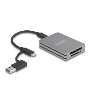  Delock USB Type-C  kártyaolvasó SD Express és CFexpress B-típusú memóriakártyákhoz