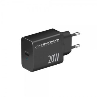 Esperanza gyorstöltő 20w usb-c pd fekete