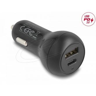   Delock autós töltő USB Type-C  PD 3.0 és USB Type-A 32 W teljesítménnyel