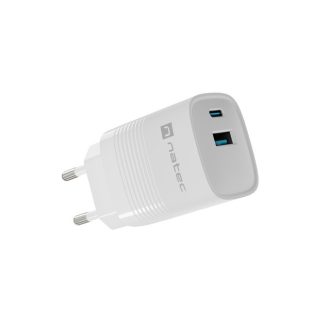 Natec Ribera 1xUSB-A 1xUSB-C 30W fali töltő fehér