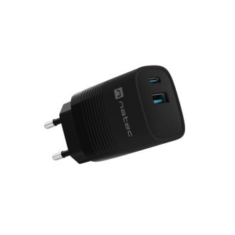 Natec Ribera 1xUSB-A 1xUSB-C 30W fali töltő fekete