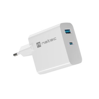 Natec Ribera 1xUSB-A 1xUSB-C 45W fali töltő fehér