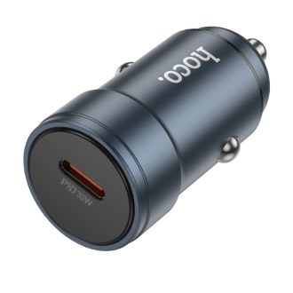   HOCO Z57 Glorious egy portos autós töltő Type C PD QC 30W fém szürke