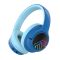 PowerLocus Bobo Bluetooth fejhallgató gyerekeknek, hangerőlimit funkcióval, fekete/kék