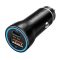 Logilink USB autós töltő adapter, 20 W, 1x USB-C PD, 1x USB-A QC, LED gyűrű, fekete