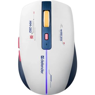   Defender Vezeték nélküli gamer egér Dila MM-282 fehér+kék, LED, 6D, 2,4, 1800 dpi