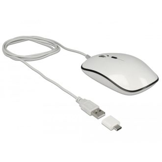   CSOMAGOLÁS SÉRÜLT Delock Optikai 4 gombos USB A-típusú + USB Type-C  asztali egér