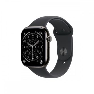   Apple Watch S11 Cellular 42mm szürke titántok, fekete sport M/L