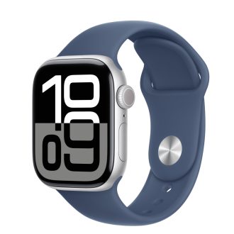   Apple Watch S10 Cellular 42mm ezüst alumíniumtok, kék sport M/L