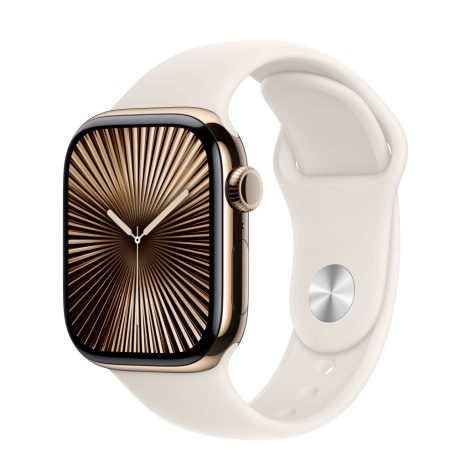 Apple Watch S10 Cellular 42mm arany titántok, világos sport M/L