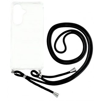 Sam S25 Plus  TPU+PC Átlát.tok,Fekete zsinórral