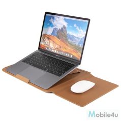 Bőrhatású multifunkciós laptoptartó, Barna