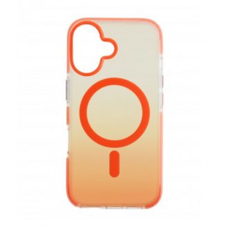 Iphone 16 mágneses tok, Narancs-Átlátszó