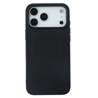 iPhone 17 Pro Max mágneses szilikon tok, Fekete