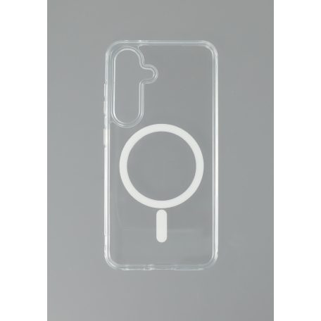 Samsung S25 TPU+PC mágneses szilikon tok, Átlátszó