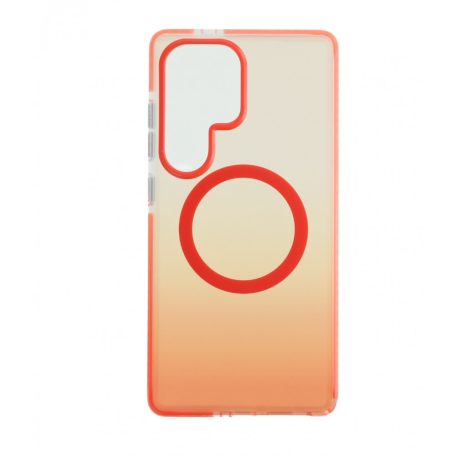 Samsung S25 Ultra mágneses tok, Narancs-Átlátszó