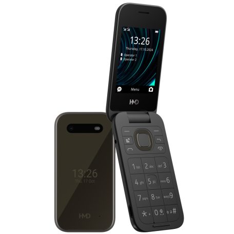 HMD 2660 FLIP 4G DS fekete kártyafüggetlen mobiltelefon