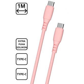 Extra puha szilikon adat és töltőkábel, Pink