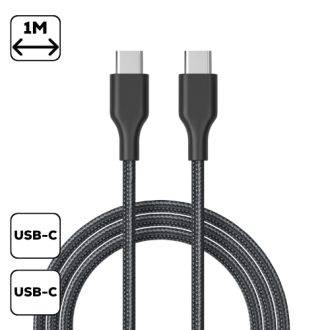 Szövet adatkábel Type-C - Type-C, 1m, 60W