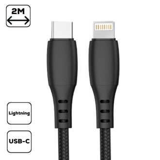 Adatkábel Type-C - Lightning, 2m, Fekete