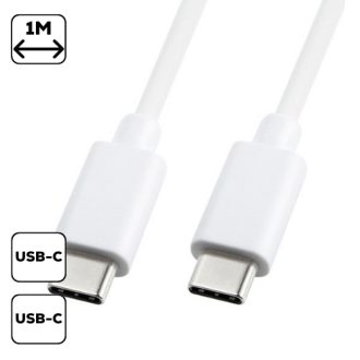 Adatkábel Type-C - Type-C 1m/3A, Fehér