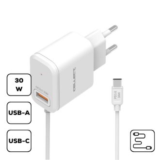 HS-H47 30W Hálózati töltő Type-C csatlak., Fehér