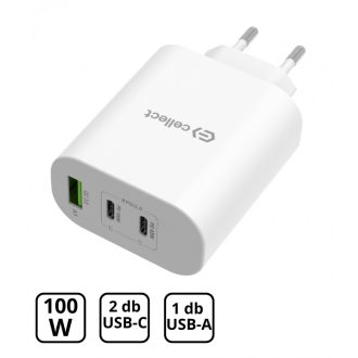 Hálózati gyorstöltő adapter 100W, Fehér
