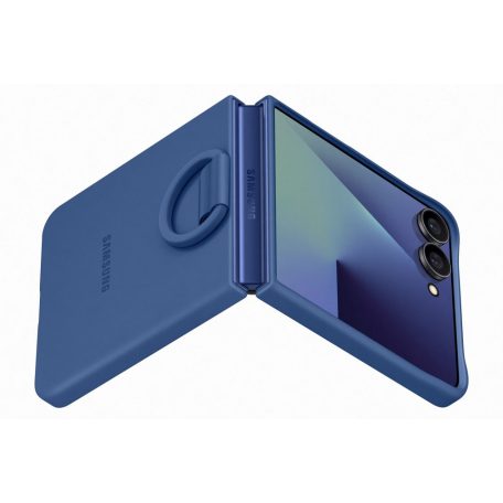 Samsung Flip 7 Szilikon tok gyűrűvel, kék