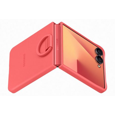 Samsung Flip 7 Szilikon tok gyűrűvel, koral