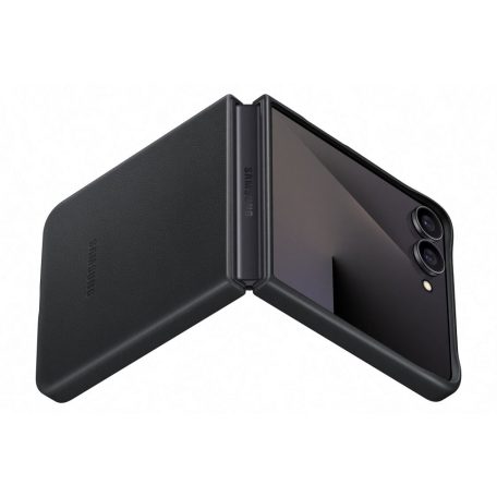 Samsung Flip 7 bőr hátlap, fekete