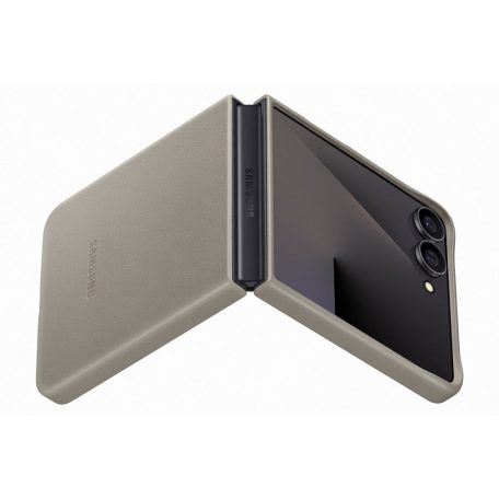 Samsung Flip 7 bőr hátlap, szürke