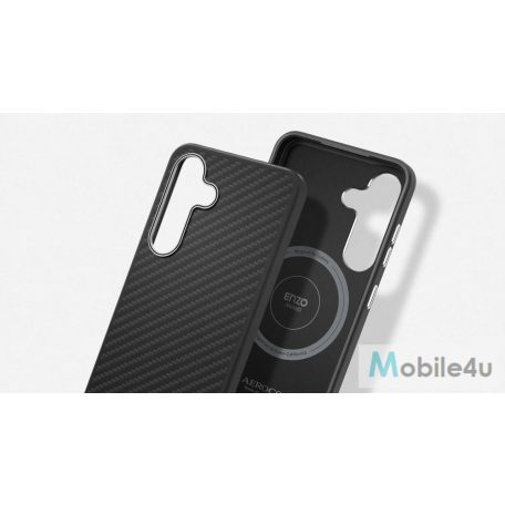 Samsung S25 Plus Aramid ütésálló tok, Fekete-ezüst