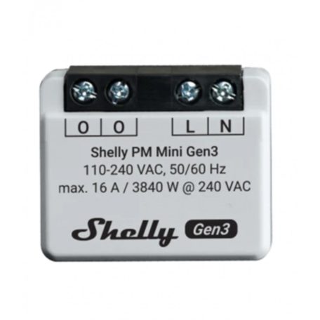 Shelly PM Mini Gen3, WiFi + Bluetooth modul, fogyasztásméréssel
