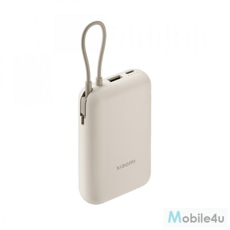 Xiaomi Power Bank 10000mAh beépített usb-c kábel bézs BHR9072